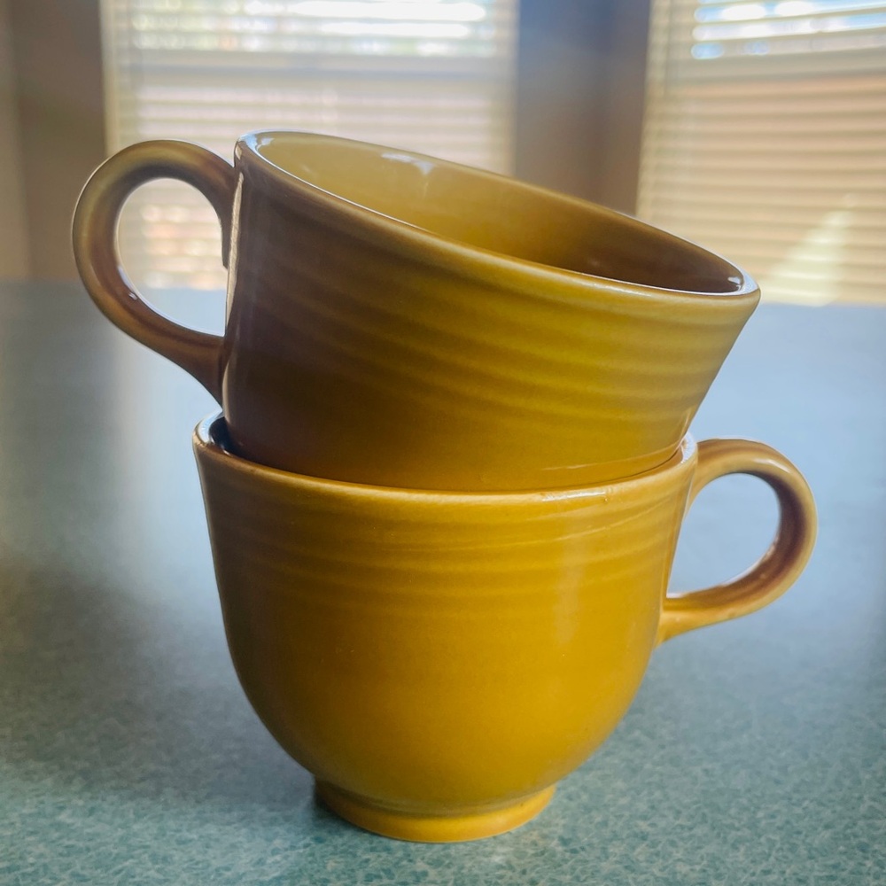 Fiesta Ironstone Antique Gold Teacups